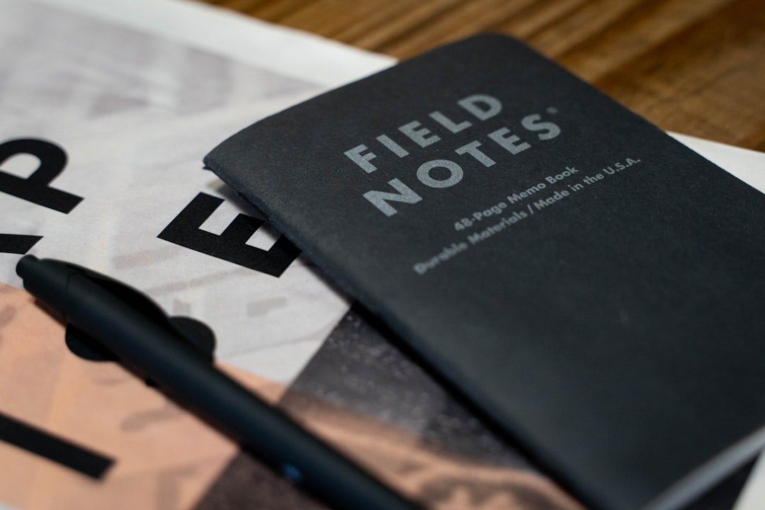Notebook and map used for location scouting before a shoot